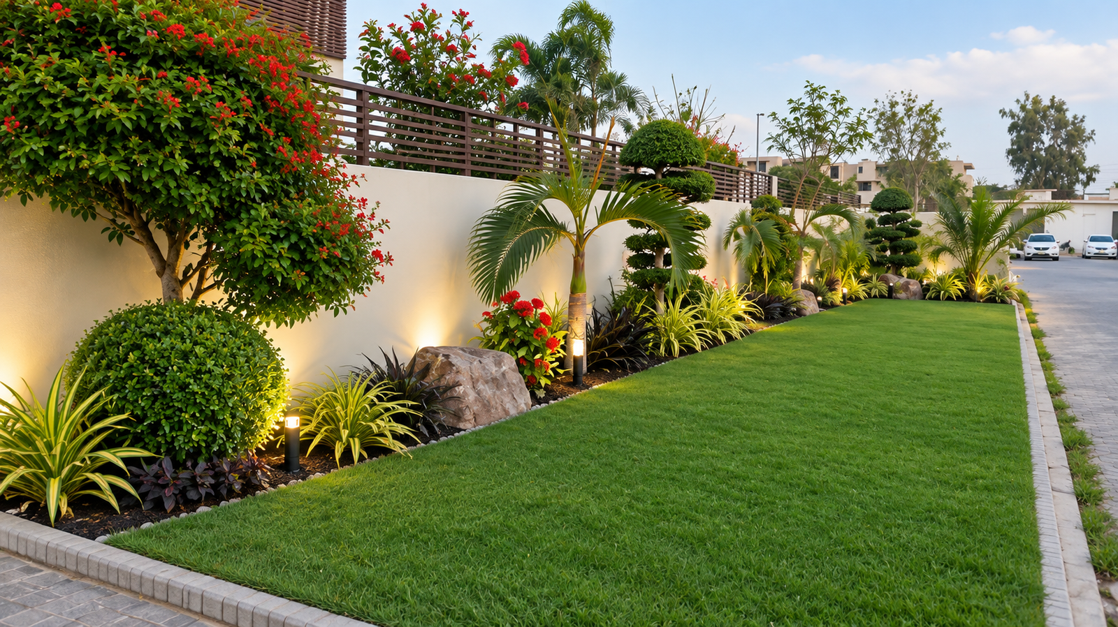 Modern Front Yard Landscaping in DHA Phase 8 Karachi